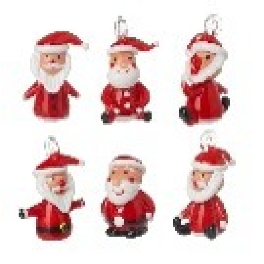 Glass Santa Mix Hanging Decorations - JNJ134
