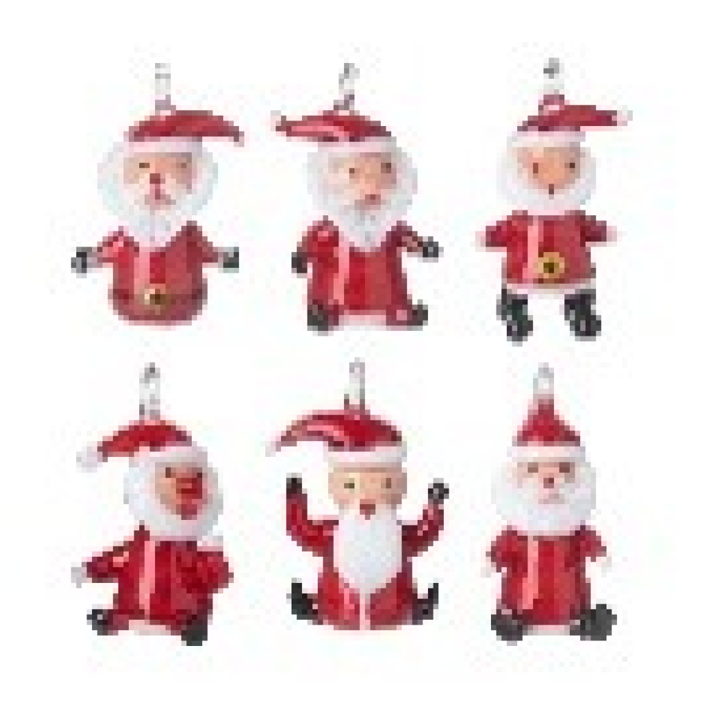 Glass Santa Mix Hanging Decorations - JNJ135