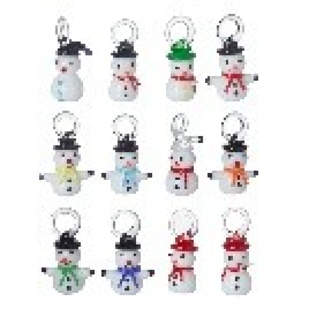 Glass Snowmen Hanging Decoration Mix - JNJ137