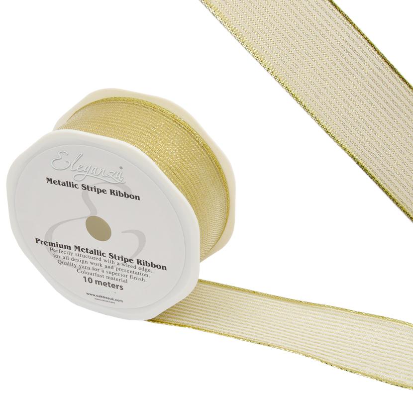 Eleganza Finesse Metallic Stripe 38mm X 10m Gold No.65