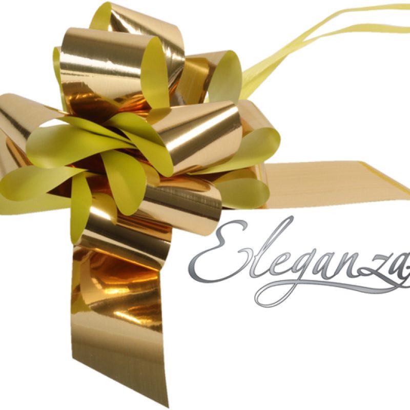 Eleganza Poly Pull Bows Metallic 50mm X 20pcs Gold