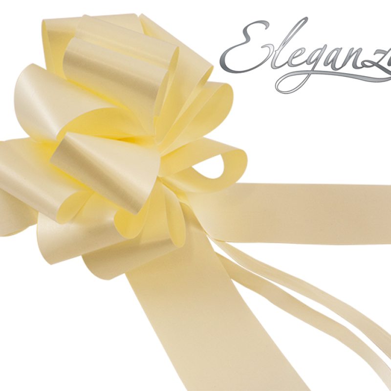 Eleganza Poly Pull Bows 50mm X 20pcs Cream No.62